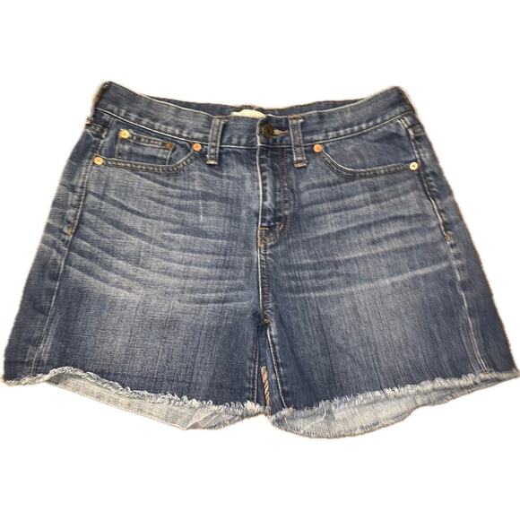 Madewell Perfect Vintage Cut Off Denim Jean Shorts Mid Rise Medium Wash 27 - Picture 1 of 8